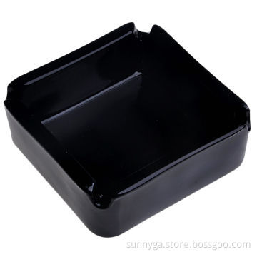 Square Black Colored Glass Ashtrays with Dull Corners